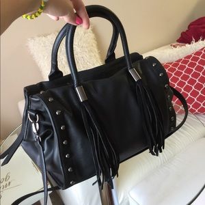 Black Studded Handbag Satchell French Connection